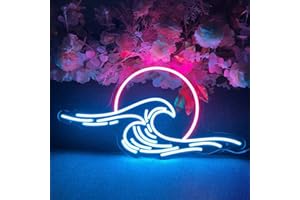 RAAXOLA LED Sunset Lumières Décoratives Sunrise Neon Signs Montagnes Décoration Vagues Led Home Wall Art Vacances Cadeau USB Luminosité Réglable