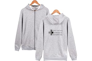UBUB Grey's Anatomy Hoodie Männer Frauen Reißverschluss Jacke Grau Sloan Memorial Hospital Hooded Greys Anatomy Sweatshirt Junge Mädchen Hoody
