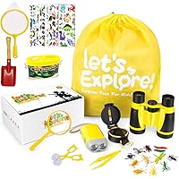 Fernglas Kinder,Outdoor Spielzeug Kompass Lupe Teleskop Entdecker Set für Kinder Draussen Forscherset Spielzeug 33 Stück…