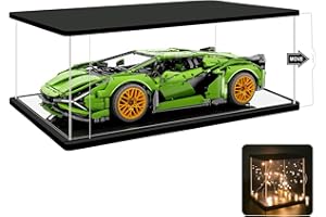 Nonemey Vitrine en Acrylique avec Deux Types d'éclairage pour Figurine Jouets, Boîte d'organisation Vitrine pour Modèles Anti-poussière, Boite Vitrine pour Collection (Noir, 60x30x20 cm)