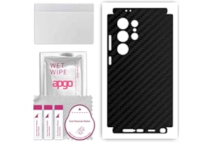 apgo skin sticker film foil vinyl for the BACK+SIDES for Samsung Galaxy S24 Ultra Negro de humo, Full Wrap Skin