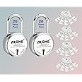 Alone Locks and Keys for Home Door Gate Shop Shutter | Double Locking 8 Levers | Padlock Chrome Finish Rust Proof (20 Same Keys 50mm Locks Pack of 2)