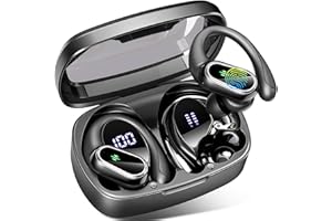 POOUNUR Cuffie Bluetooth Sport, Auricolari Bluetooth 5.3 con CVC8.0 Cancellazione Rumore Wireless 50 Ore, IPX7 Impermeabile Cuffiette HiFi Stereo, USB-C, Controllo Touch per iOS Android 2023
