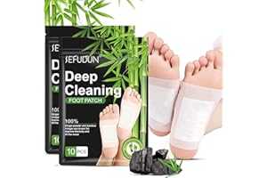 VINIMAY Detox Fußpflaster 20PCS für Stressabbau und Tiefschlaf, Detox Pflaste Natürliche Bambusessig Ginger Vital Pflaster, Original Entgiftung Fuß Pads