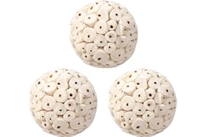 NAUZE 3Pieces Bird Natural Sola Balls Hanging Soft Sola Ball Beak Chew Shred Forage Toys Parrot Toys for Parakeet Mynah Budgerigar Love Birds Hamsters Rabbits