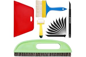 GBKDQQ Juego de 6 herramientas para empapelar, incluye cepillo para empapelar, papel pintado, rodillos, herramienta de corte, herramienta de alisado de papel pintado, juego de papel pintado para contacto