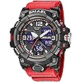 SMAEL Men's Watches Military Sports Outdoor Waterproof Wrist Watch Multi Function Tactics LED Date Alarm Digital Analog Watches