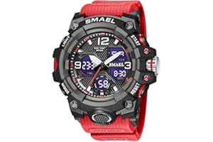 SMAEL Men's Watches Military Sports Outdoor Waterproof Wrist Watch Multi Function Tactics LED Date Alarm Digital Analog Watches