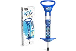 Xootz Wild Rider LED Pogo Stick for Kids, Light Up Bounce Toy, Girls & Boys Aged 5+, Blue Tiger Design