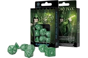 Q WORKSHOP Dés de jeux vert & blanche Elfiques