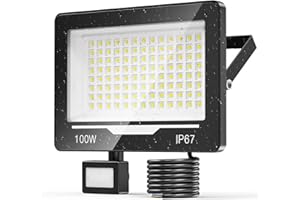 TOPAUBUB LED Strahler mit Bewegungsmelder Außen 100W 1 Stücke - 10000LM LED mit Bewegungsmelder,6500K IP67 LED Scheinwerfer LED Fluter mit Bewegungsmelder, Außenleuchte mit bewegungsmelder für Garten