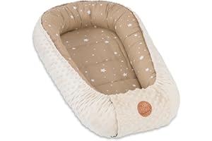 TOTSY BABY Riduttore lettino neonato - 90x50 cm nido culla pod cocoonababy babynest antisoffoco per bambina e bambino baby nest per neonati Beige con Stelle Bianche