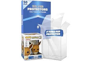 Fanatiko Lot de 50 Protecteurs Silver pour Funko Pop 4" - Protection Pop de 0,4mm - Gardez Vos Figurines en Parfait État avec la Protection pour Pop.