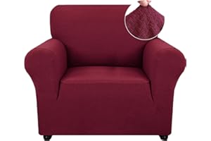 Ystyle Housse Canapé 1 Place avec Accoudoirs, Extensible Housses de Canapé, Universelle Housse Canape Protection Chat Chiens Griffures, Housse Fauteuil Antidérapante, Bourgogne