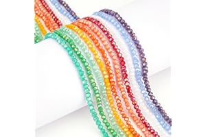 PH PandaHall 1230~1270pz Perline di Vetro Sfaccettato Perline Cristallo Sfaccettato, 3.5-4mm Perlina di Cristallo Distanziatori per Braccialetti Collane Orecchini Gioielli Fai Da Te, Foro: 0.5mm