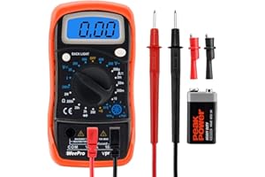 COMFORTY Multimetre Numerique Voltmètre à Double Fusible, Multimètre portable avec écran LCD Tension, Multimetre Professionnel en AC/CC/DC, Résistance, Continuité, Fréquence Etc