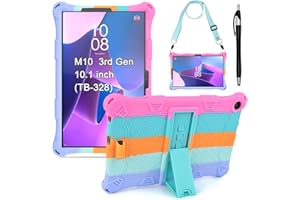 KATUMO Etui dla Lenovo M10 3rd Gen Tablet 10.1 cala ((TB-328FU/TB-328XU)), Obudowy na tablety dla dzieci z Lenovo Tab M10 (3rd Gen) 2022, Etui z Miękkiej Gumy z Paskiem na Ramię i Długopisem