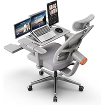 Office Chair Attached Lounge Chair Laptop Table DROGO Mesh