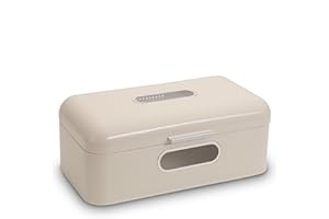 Echtwerk Panera, panera Retro de Metal con Ventana, panera con Tapa, panera, Grande, Crema, 42, 5 x 23, 8 x 17 cm