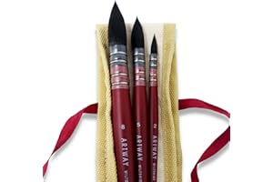 Artway Pennelli Sintetici per Acquerello - Ideali per Acquerelli e Inchiostri - Set di 3 (2/5/8)