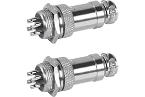 YACSEJAO GX16 Prise de Courant Aviation 4 Broches 16mm GX16-4 mâle Femelle Panneau connecteur de Fil d'aviation en métal - Ensemble de 2 pièces