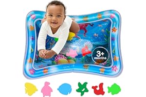 Tummy Time Water Mat – Inflatable Water Play Pad for Babies - Sensory Tummy Time Mat for Floor Play - 100% BPA-Free & Leakproof - Baby, Infants 3-12 Months – PAC2 - Blue - Avec Maman