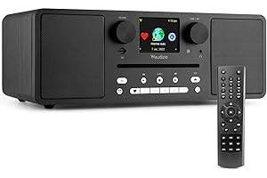 DAB radio met Bluetooth - Audizio Naples - 60W FM & internetradio met cd speler + mp3 speler - Zwart (102.246)