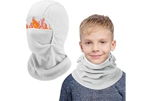 AYPOW Pasamontañas Térmico Niños 4-13 Años, Invierno Multifunción Prueba de Viento Forro Polar Cálido Máscara de Esquí de Ciclismo Sombreros Gorro con Calentador de Cuello, Mascarilla para Niños Niñas