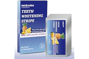 Medcodes Teeth Whitening Strips - Non-Sensitive Formula for 5X Whiter Teeth, Enamel-Safe, 28 Whitening Strips for Effective Dental Stain Removal - Achieve a Brighter Smile - Removes Years of Stains