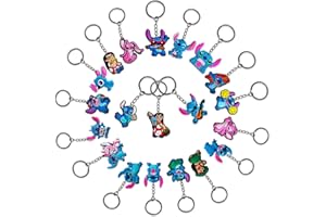 GXHONG Llaveros Infantil, Stitch Cumpleaños de Regalo, 20Pcs Stitch Llaveros, Llaveros Stitch Fiestas Temáticas, Regalos Fiesta los Niños, para Niños Niñas Fiesta Cumpleaños Suministros