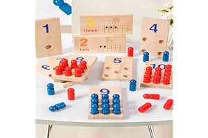 SQAQS 120pcs Double sided Digital Cognitive Board, Cognition of Chinese and English, Counting Sticks Number Maths Games with Storage Box, Learning Educational Toys for 3-6 Children Gifts