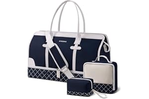 ETRONIK Weekender Reisetasche Damen, Große Reisetasche mit Schuhfach & Nass-Tasche, Tragetasche Sporttasche mit Kulturtasche, Tasche für Krankenhaus 3er Set Blue