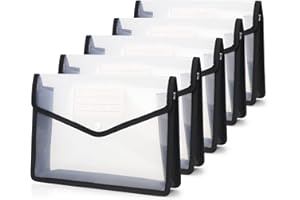 Classycoo Torba na dokumenty A5, teczka na dokumenty A5, tworzywo sztuczne, teczka kolekcjonerska na projekty z zatrzaskiem, 6 cm, rozszerzalny folder na dokumenty, teczka z przegródkami do domu,