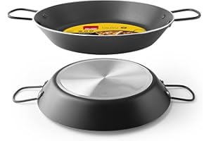 IBILI - Poêle à paella noire, 42 cm, Aluminium, Antiadhésif, 10 portions