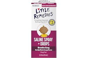 Little Remedies Saline Spray/Drops | 0.5 oz | Pack of 1 | For Noses to Breathe Easily | Gently Wash Away Mucus | Newborn Safe
