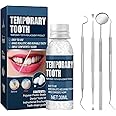 Tooth Filling Repair Kit,Temporary Tooth Filling,Repeatable Repair Broken Teeth,Denture Kit Handmade at Home,DIY Denture Filling with 4 Types of Dental Mirror Tools,Convenient