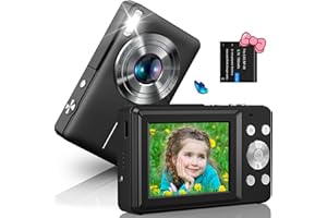 SIXTARY Digitalkamera 1080P FHD Fotoapparat 44MP Fotokamera Kompaktkamera mit 16X Digitalzoom LED Fill Light Bildstabilisierung Mini Selfie Kamera Tragbare Digitalkamera für Kinder Teenager Anfänger