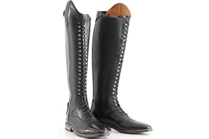 WEHAM Bottes d'équitation rétro à Lacets en Cuir PU pour Hommes et Femmes, Bottes de Chevalier Longues d'équitation en Plein air pour débutants