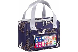 BONNOEUVRE Bolsa Térmica Porta Alimentos Impermeable , Nevera Porta Alimentos/Bolsa Isotérmica para Picnic/Bolsa de Almuerzo Plegable con Bolsillo Pantalla Táctil para Playa,Picnic,Camping,Barbacoa 8l (Azul)