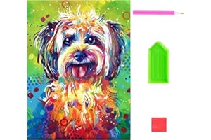O&BTRC01 Diamond Art Kits for Adults Animal Diamond Painting for Kids Dog Gem Art Painting Full Drill with Round Beads
