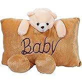Babique Cute Baby Teddy Bear Pillow Stuffed Soft Plush Soft Toy Kids Birthday (Brown)