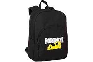 Mochila Escolar Fortnite Crazy Banana - Compartimento Principal y Bolsillo Frontal - Adaptable a Carro - Incluye Portaordenador - Tirantes y Espalda Acolchados - 41 x 30.5 x 12 cm - Toybags