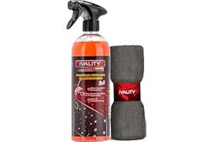 IVALITY® 2in1 Glasreiniger Auto mit Scheibenversiegelung 750ml – Auto Scheibenreiniger mit Lotus-Effekt, Nano-Beschichtung, wasser- & schmutzabweisendes Autoscheiben Reiniger Spray