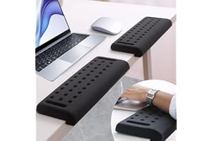 Fentar 2 Stück L-Förmige Handballenauflage Tastatur, Memory Foam Handauflage Tastatur, Rutschfeste Ergonomisches Armauflage Schreibtisch, Wrist Rest zur Stresslinderung, Handgelenkauflage für Büros