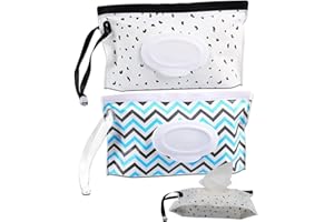 IUDWCG 2 Pcs Boite Lingette Bebe,Distributeur de Lingettes Humides,Portable Boite a Lingettes Humides Bebe Pour L'extérieur,Réutilisable Sac de Rangement Lingettes Conserve Les Lingettes Fraîches