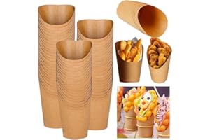 SCHYIDA 50 Stück Bubble Waffeln Tüten 14 oz Bubble Waffeleisen Tüten Pappe Pommes Tüten Bubble Waffeln Zubehör PommesHalter Snack Container Kraftpapier Bubble Waffel Becher für Pommes Frites Waffel
