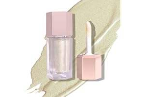 WEIXINBUY Liquid Highlighter Makeup Long Lasting Shimmer, Liquid Luminizer Brightening Moisturizing Waterproof, Smooth Highlighter Stick Easy to Apply with Cushion Applicator Natural Glow For Face Body (2#)
