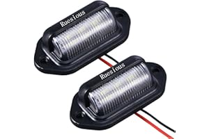 Paquete de 2 matrículas de LED Lámpara de luz de la lámpara, Ruesious Conveniencia de cortesía Lámparas de paso de la lámpara de luz para remolques, RV, camiones y barcos Etiquetas de licencia