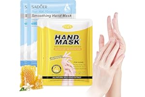 YAGASPANTERY 4 Paar Handpflege Handmaske, Pflegende Spendet Feuchtigkeit Hand Mask, Handpflege Handschuhe, Für Cracked Trockene Alternde Frauen und Männer Geschmeidig und Pflegt Sie（2 Milch & 2 Honig）