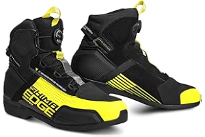 SHIMA EDGE VENTED Botas Moto Hombre Cuero Ventilada Zapatillas ATOP Verano Calzado Motorista Baja Adventure Cremallera Lateral Protección Tobillo Motocicleta Trail (Femenino, Ventilado, Fluo, 43)